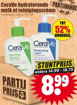 Dirk CeraVe hydraterende melk of reinigingscreme aanbieding