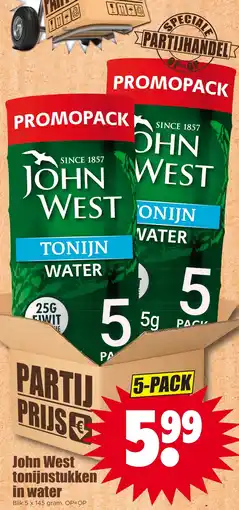 Dirk John West tonijnstukken in water aanbieding