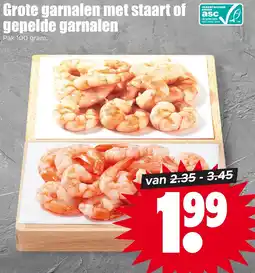 Dirk Grote garnalen met staart of gepelde garnalen aanbieding