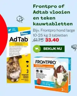 Welkoop Frontpro of Adtab vlooien en teken kauwtabletten aanbieding