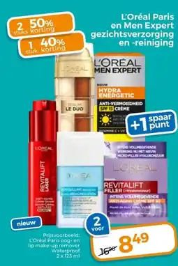 Trekpleister L'oréal paris en men expert gezichtsverzorging en reiniging aanbieding