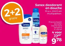 Trekpleister Sanex deodorant en douche aanbieding