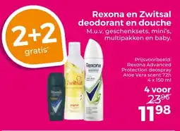 Trekpleister Rexona en Zwitsal deodorant en douche aanbieding