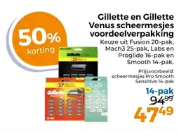 Trekpleister Gillette en gillette venus scheermesjes voordeelverpakking aanbieding