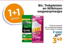 Trekpleister Bic trekpleister en wilkinson wegwerpmesjes aanbieding
