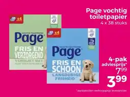 Trekpleister Page vochtig toiletpapier aanbieding