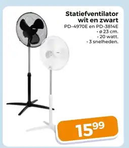 Trekpleister Statiefventilator wit en zwart aanbieding