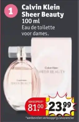 Kruidvat Calvin klein sheer beauty aanbieding