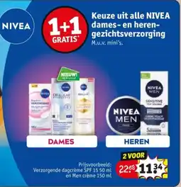 Kruidvat Keuze uit alle NIVEA dames en heren- gezichtsverzorging aanbieding
