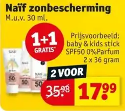 Kruidvat Naïf zonbescherming aanbieding