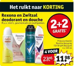 Kruidvat Rexona en zwitsal deodorant en douche aanbieding