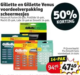 Kruidvat Gillette en gillette venus voordeelverpakking scheermesjes aanbieding