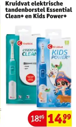 Kruidvat Kruidvat elektrische tandenborstel Essential Clean+ en Kids Power+ aanbieding