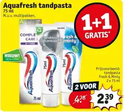 Kruidvat Aquafresh tandpasta aanbieding