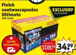 Kruidvat Finish vaatwascapsules ultimate aanbieding