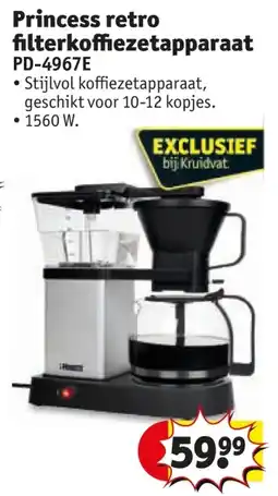 Kruidvat Princess retro filterkoffiezetapparaat PD-4967E aanbieding