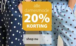 terStal Alle Damesmode 20% KORTING aanbieding