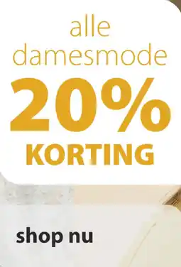 terStal Alle Damesmode 20% KORTING aanbieding
