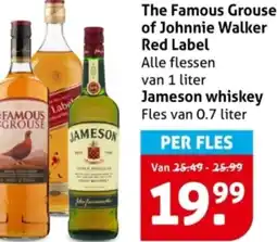 Hoogvliet The Famous Grouse of Johnnie Walker Red Label Jameson whiskey aanbieding