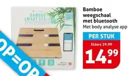 Hoogvliet Bamboe weegschaal met bluetooth aanbieding