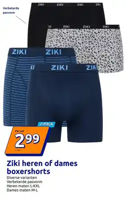 Action Ziki heren of dames boxershorts aanbieding