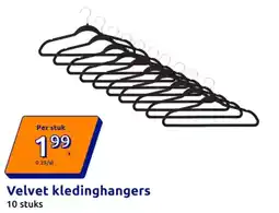 Action Velvet kledinghangers aanbieding
