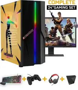 Bol.com ScreenON - Complete Fortnite Gaming PC Set - V1 (24 Inch Monitor + Toetsenbord + Muis + Controller ) aanbieding