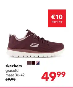 Scapino Skechers Graceful Get Connected dames sneakers bordeauxrood aanbieding