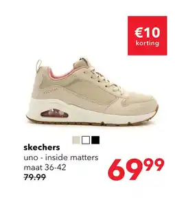 Scapino Skechers Uno Inside Matters dames sneakers beige aanbieding