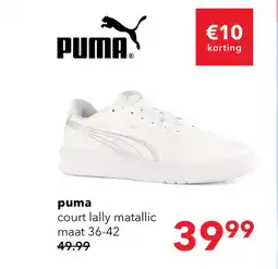 Scapino Puma Court Lally Metallic dames sneakers wit aanbieding
