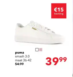 Scapino Puma Smash 3.0 dames sneakers wit aanbieding