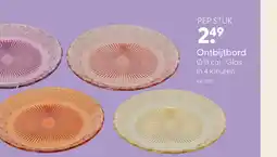 Marskramer Ontbijtbord glas 18 cm 4 assorti aanbieding