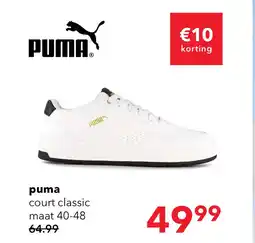 Scapino Puma Court Classic heren sneakers wit zwart aanbieding