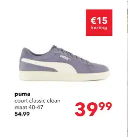 Scapino Puma Smash suede heren sneakers grijs blauw aanbieding