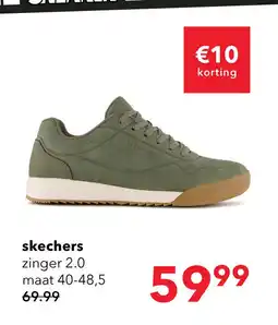 Scapino Skechers Zinger 2.0 heren sneakers groen aanbieding