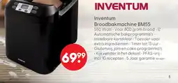 Marskramer Inventum Broodbakmachine BM55 800 gr zwart aanbieding