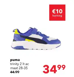 Scapino Puma Trinity 2 LT AC+ kinder sneakers blauw wit aanbieding
