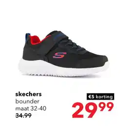 Scapino Skechers Bounder kinder sneakers zwart rood aanbieding