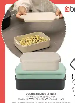 Marskramer Make en take lunchbox medium soft beige aanbieding