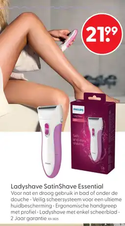 Marskramer Philips HP6341/00 Ladyshave SatinShave Essential roze aanbieding