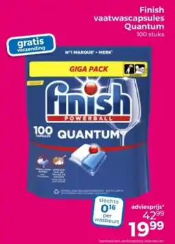 Trekpleister Finish vaatwascapsules Quantum aanbieding