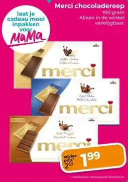 Trekpleister Merci chocoladereep aanbieding