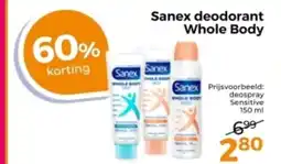 Trekpleister Sanex deodorant Whole Body aanbieding
