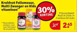 Kruidvat Kruidvat Foliumzuur, Multi Zwanger en Kids vitaminen aanbieding