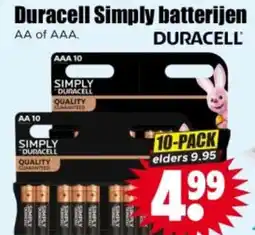 Dirk Duracell Simply batterijen aanbieding