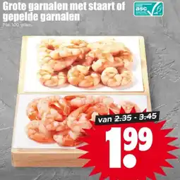 Dirk Grote garnalen met staart of gepelde garnalen aanbieding