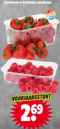 Dirk Frambozen of Hollandse aardbeien aanbieding