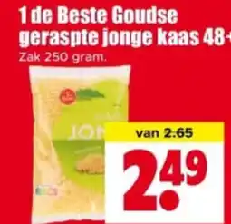 Dirk 1 de Beste Goudse geraspte jonge kaas 48+ aanbieding