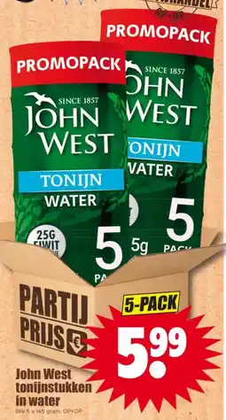 Dirk John West tonijnstukken in water aanbieding