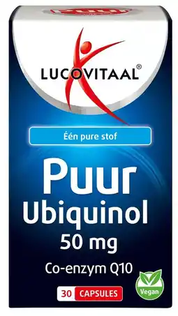 De Online Drogist Lucovitaal Puur Ubiquinol 50mg Capsules aanbieding